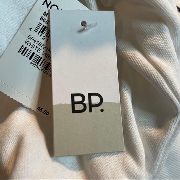 BP Graphic Hoodie Men's White "Good Vibes" Print Tapered Long Sleeve - Picture 2 of 4